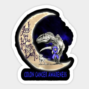 colon cancer dinosaur moon Sticker